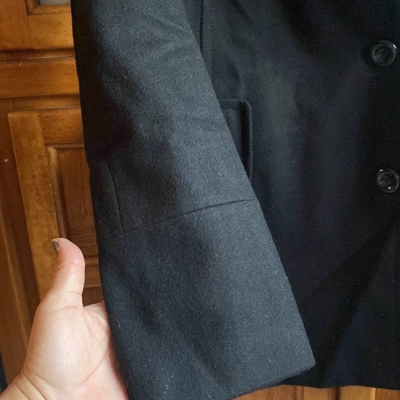 Nine West Black Double Breast belted Wool Blend Coat Size 8 - Picture 5 of 9